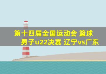 第十四届全国运动会 篮球 男子u22决赛 辽宁vs广东